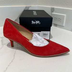 Coach Jackie Suede Pump Electric Red